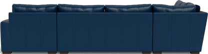 Mas Mesa 162" Deep Leather Corner Sectionals w. Right Chaise - Tribeca Cobalt