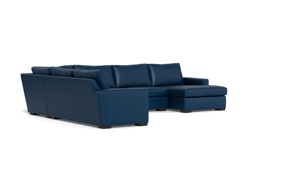 Mas Mesa 162" Deep Leather Corner Sectionals w. Right Chaise - Tribeca Cobalt