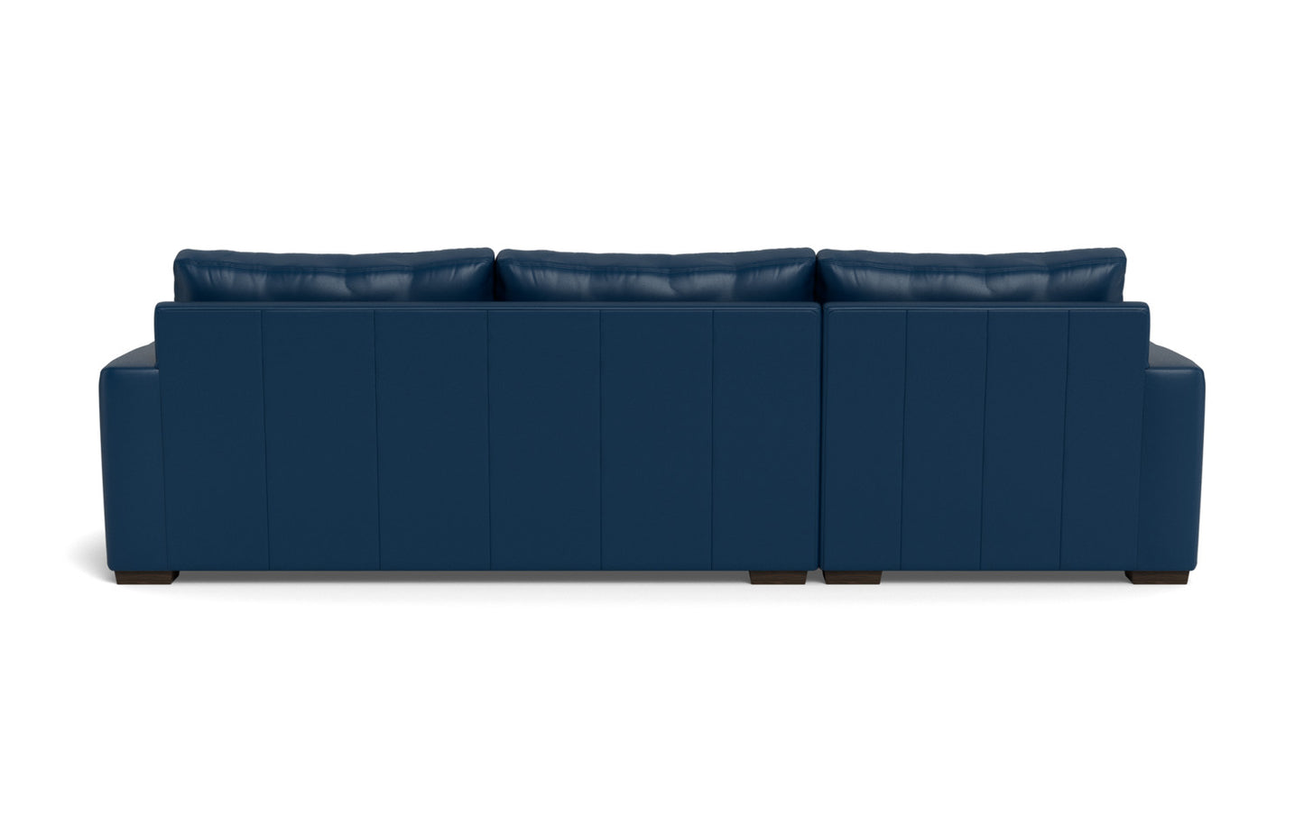 Mesa 123" Leather Left Chaise Sectional - Tribeca Cobalt