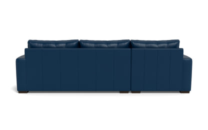 Mesa 123" Leather Left Chaise Sectional - Tribeca Cobalt