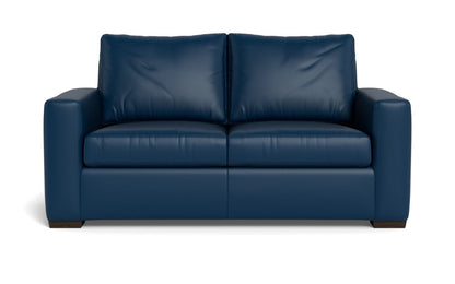 Mas Mesa 72" Deep Leather Loveseat - Tribeca Cobalt