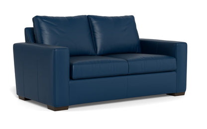 Mas Mesa 72" Deep Leather Loveseat - Tribeca Cobalt