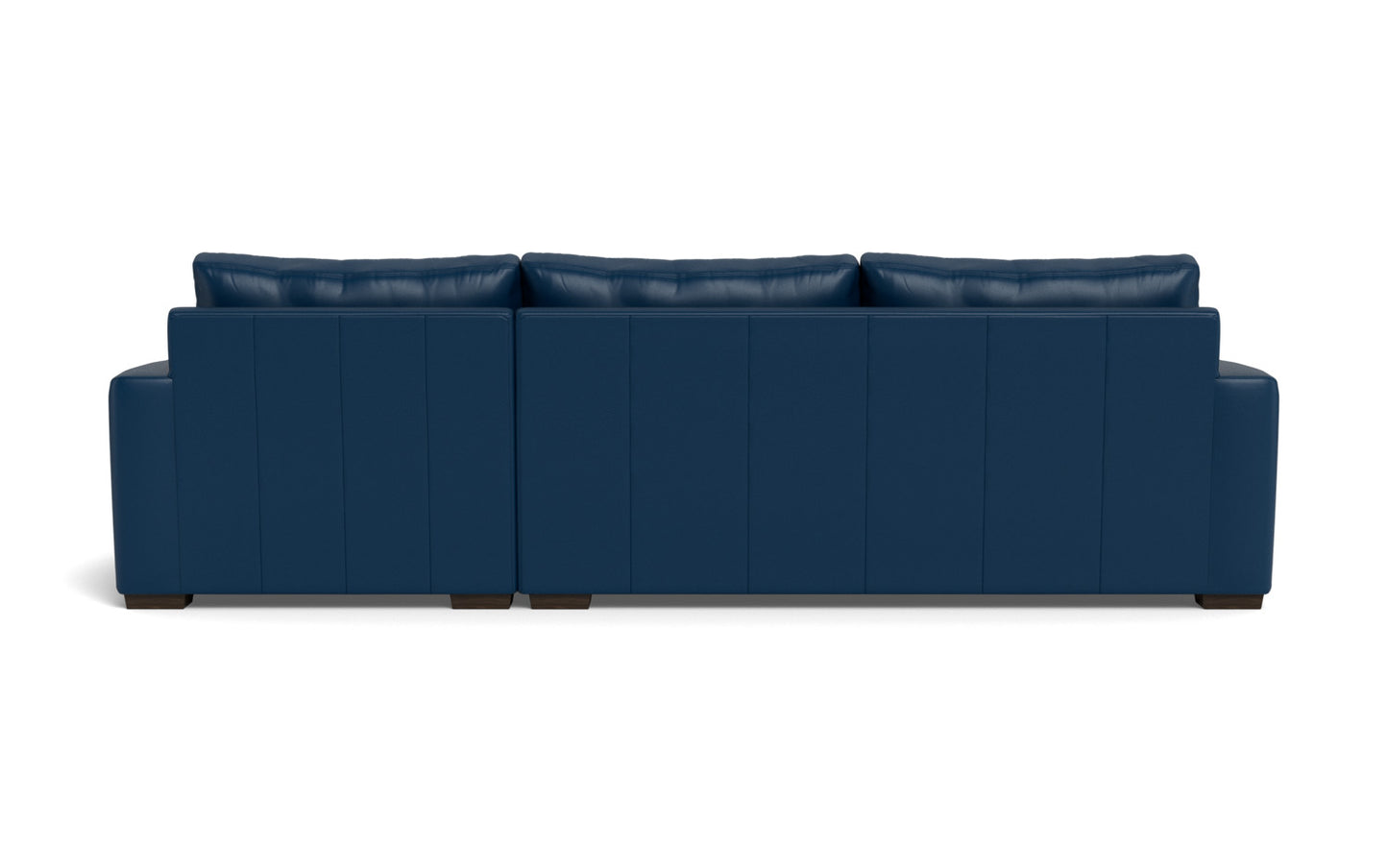 Mesa 123" Leather Right Chaise Sectional - Tribeca Cobalt