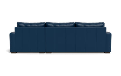Mesa 123" Leather Right Chaise Sectional - Tribeca Cobalt