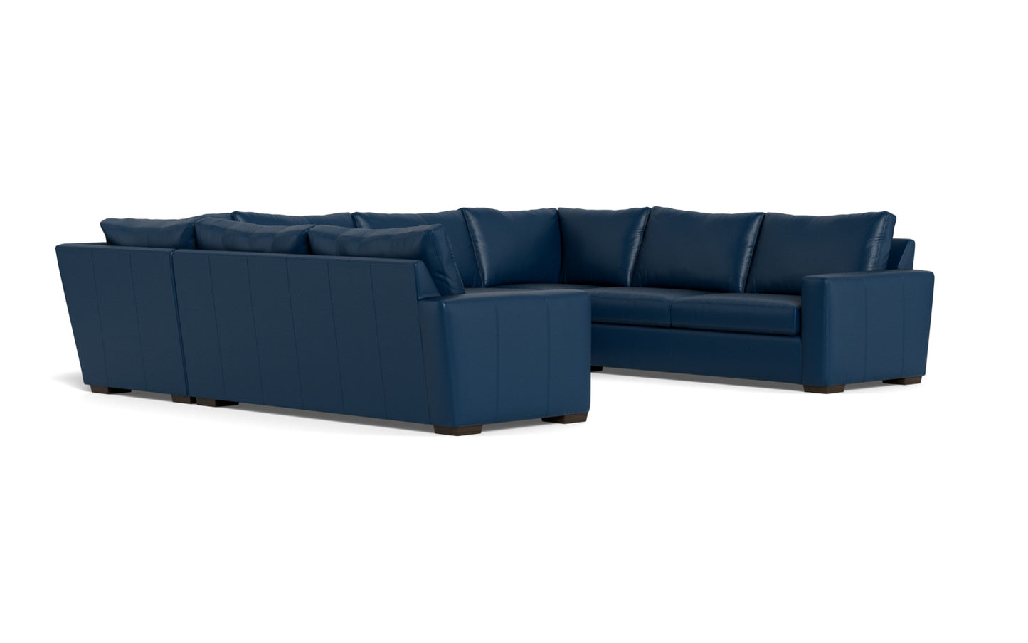 Mesa 154" Leather Condo U Sectional - Tribeca Cobalt