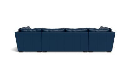 Mesa 154" Leather Condo U Sectional - Tribeca Cobalt