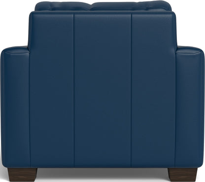 Track 36" Leather Arm Chair - Tribeca Cobalt