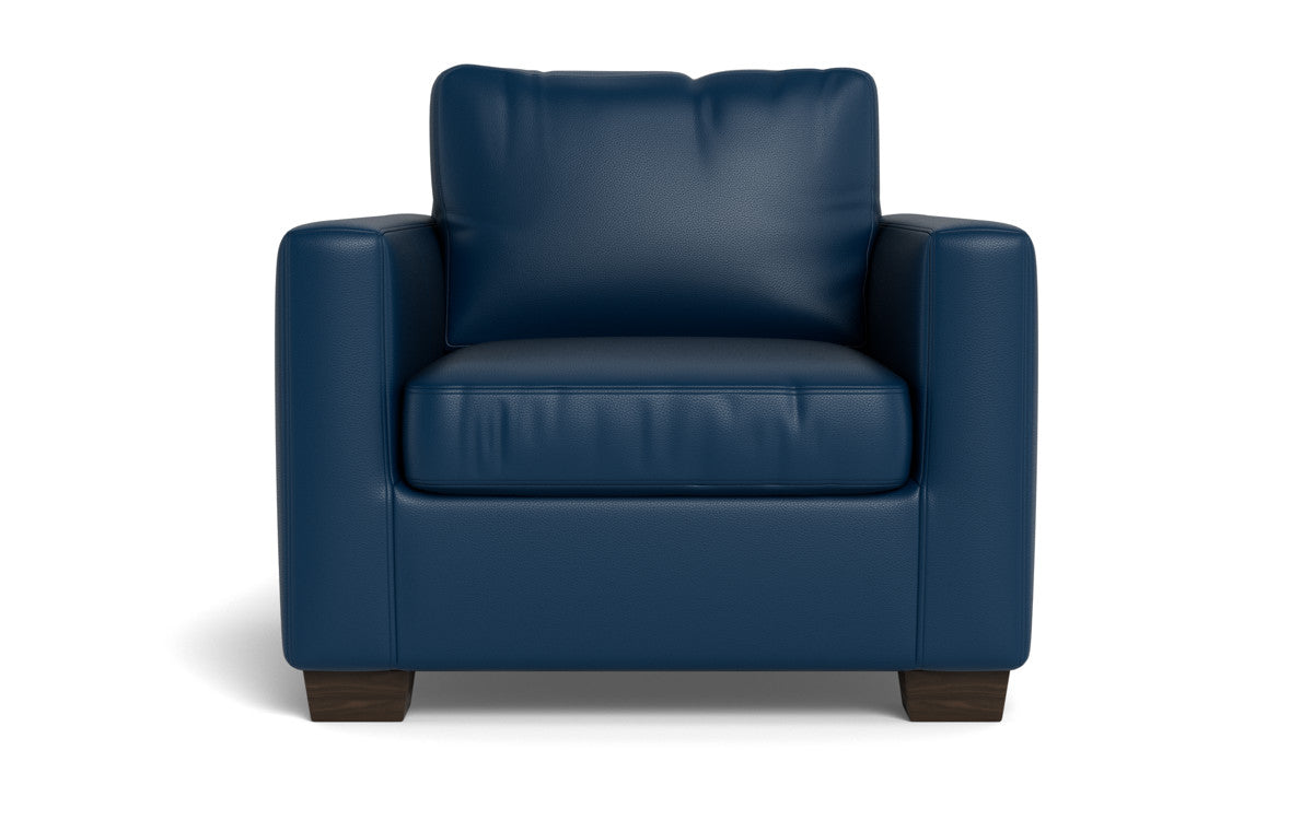 Track 36" Leather Arm Chair - Tribeca Cobalt