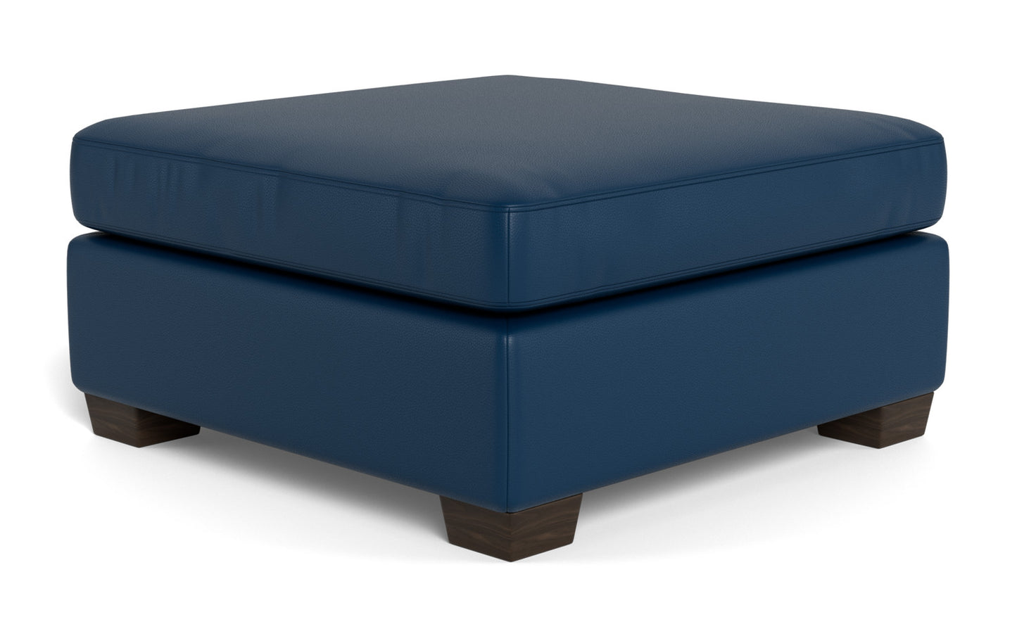Mesa Leather Cocktail Ottoman - Tribeca Chestnut