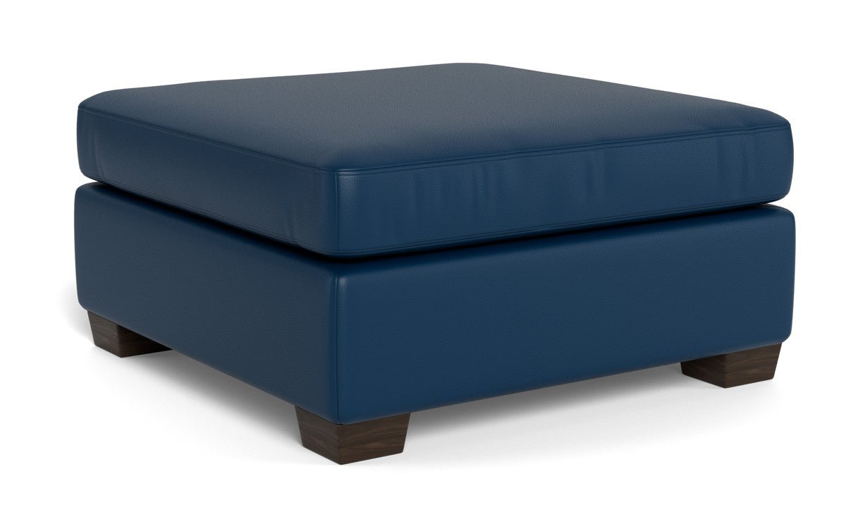 Track Leather Ottoman - Tribeca Chestnut