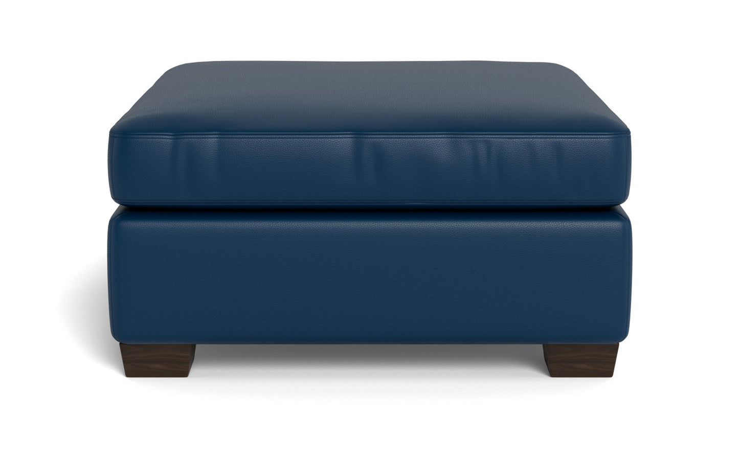 Mesa Leather Cocktail Ottoman - Tribeca Cobalt
