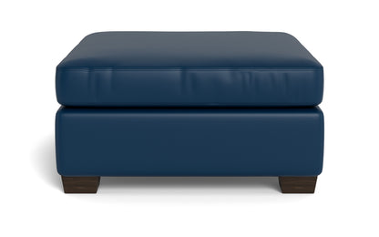 Mesa Leather Cocktail Ottoman - Tribeca Cobalt