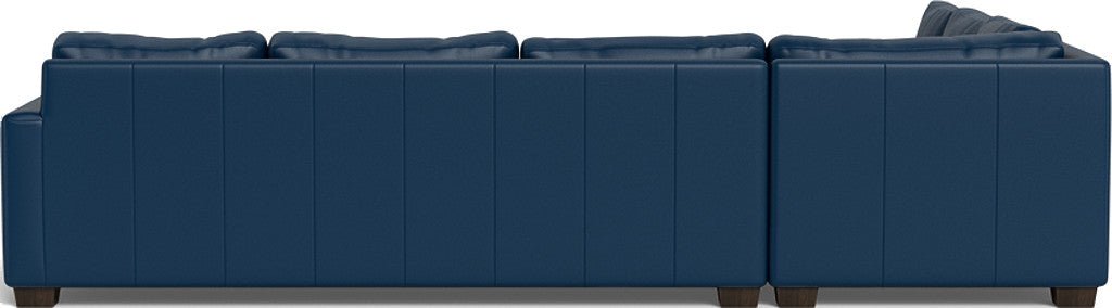 Track 121" Leather Left Corner Sectional With Raf Sleeper Sectional - Tribeca Cobalt