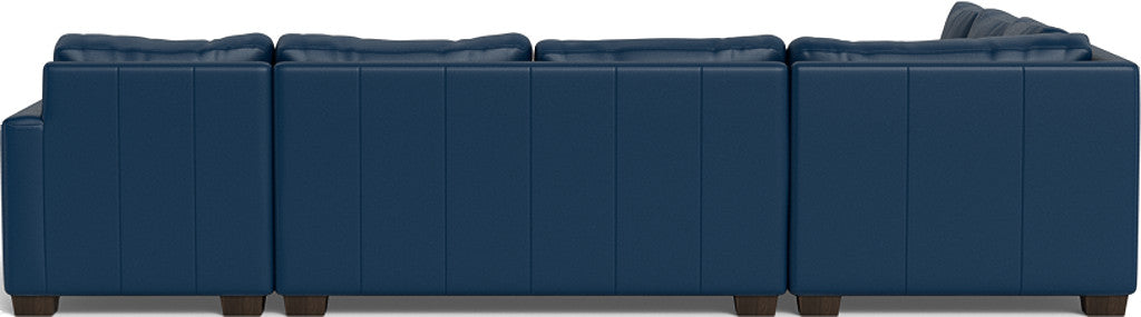 Track 141" Leather Corner Sectionals w. Right Chaise - Tribeca Cobalt