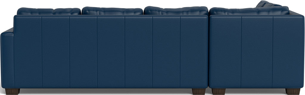 Track 121" Leather Left Chaise Sectional - Tribeca Cobalt