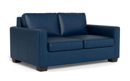 Track 62" Leather Loveseat - Tribeca Cobalt