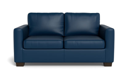 Track 62" Leather Loveseat - Tribeca Cobalt