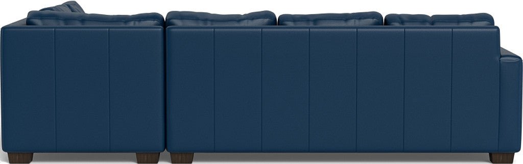 Track 121" Leather Right Chaise Sectional - Tribeca Cobalt