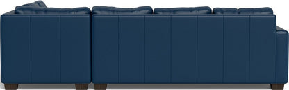 Track 121" Leather Right Chaise Sectional - Tribeca Cobalt
