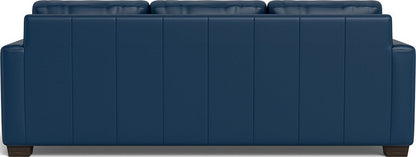 Track 87" Leather Queen Sleeper Sofa - Tribeca Cobalt