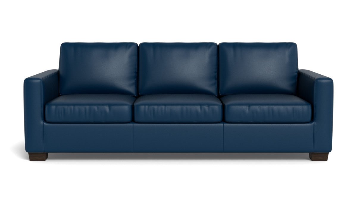 Track 87" Leather Sofa - Tribeca Cobalt