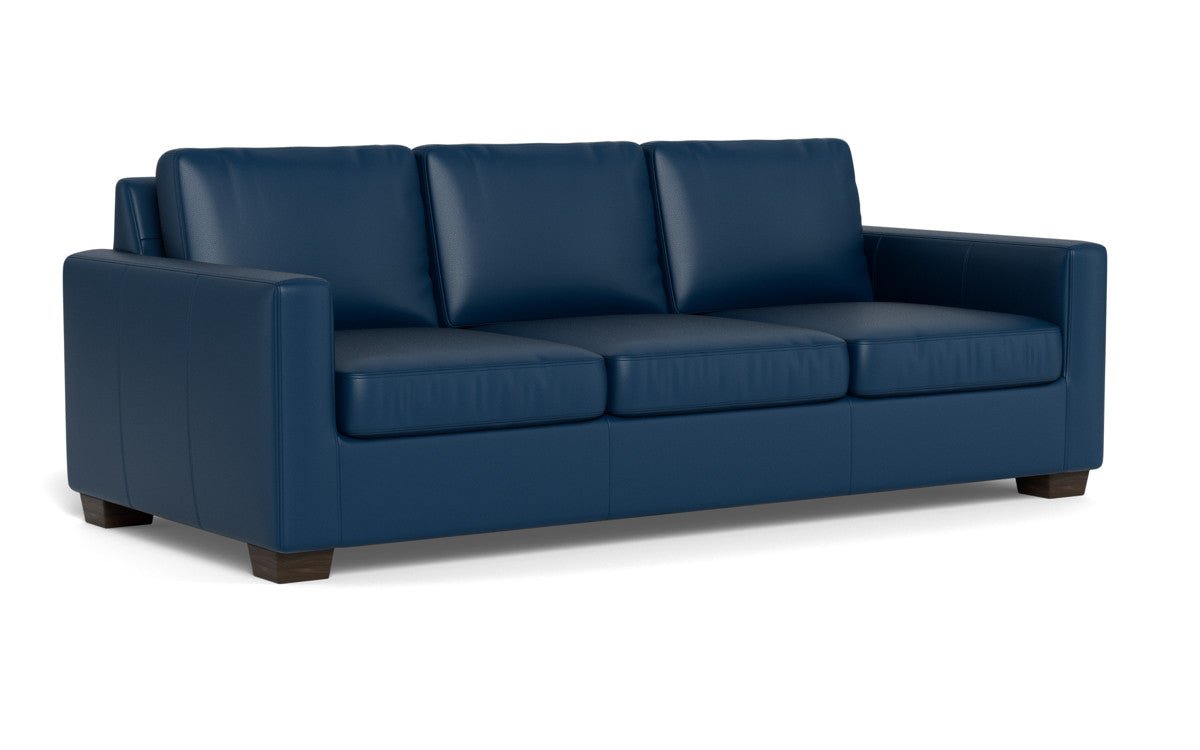 Track 87" Leather Sofa - Tribeca Cobalt