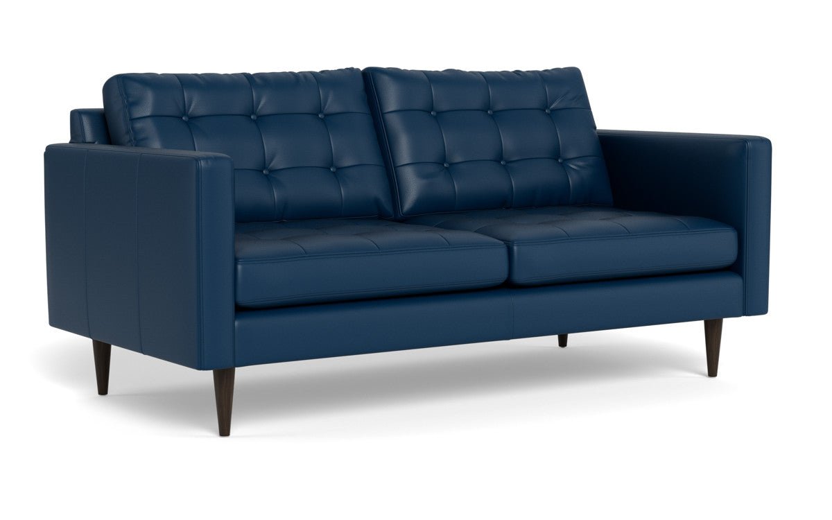 Wallace 74" Leather Apartment Sofa - Tribeca Cobalt