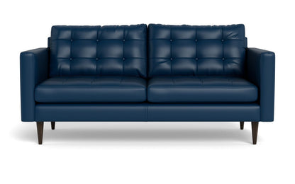 Wallace 74" Leather Apartment Sofa - Tribeca Cobalt