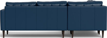 Wallace 102" Leather Corner Sectional - Tribeca Cobalt