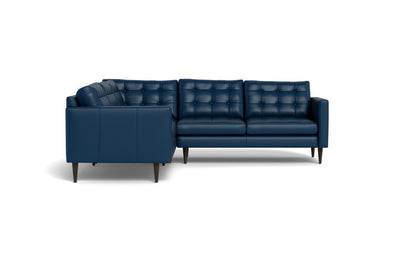 Wallace 102" Leather Corner Sectional - Tribeca Cobalt
