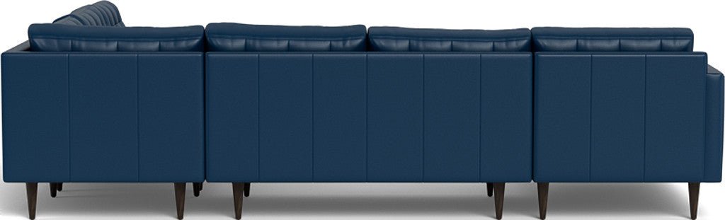 Wallace 130" Leather Corner Sectionals w. Left Chaise - Tribeca Cobalt