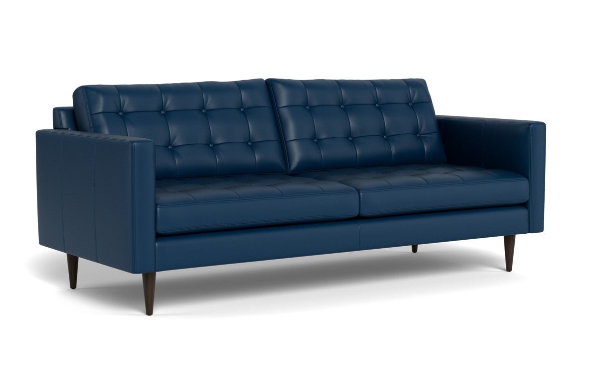 Wallace 85" Leather Sofa - Tribeca Cobalt