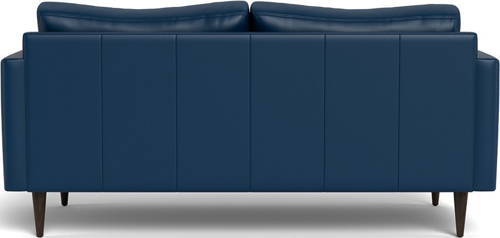 Wallace 74" Leather Untufted Apartment Sofa - Tribeca Cobalt
