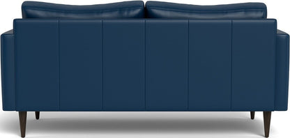 Wallace 74" Leather Untufted Apartment Sofa - Tribeca Cobalt