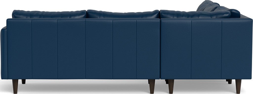 Wallace 102" Leather Untufted Corner Sectional - Tribeca Cobalt