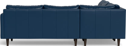 Wallace 102" Leather Untufted Corner Sectional - Tribeca Cobalt