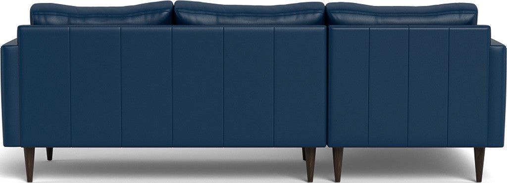 Wallace 98" Leather Untufted Left Chaise Sectional - Tribeca Cobalt
