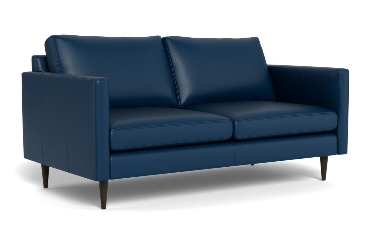 Wallace 69" Leather Untufted Loveseat - Tribeca Cobalt