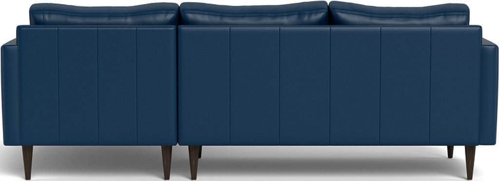 Wallace 98" Leather Untufted Right Chaise Sectional - Tribeca Cobalt