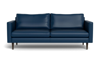 Wallace 85" Leather Untufted Sofa - Tribeca Cobalt