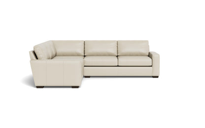 Mas Mesa 127" Deep Leather Corner Sectional - Tribeca Cream