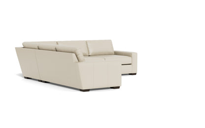 Mas Mesa 127" Deep Leather Corner Sectional - Tribeca Cream
