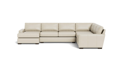 Mas Mesa 162" Deep Leather Corner Sectionals w. Left Chaise - Tribeca Cream