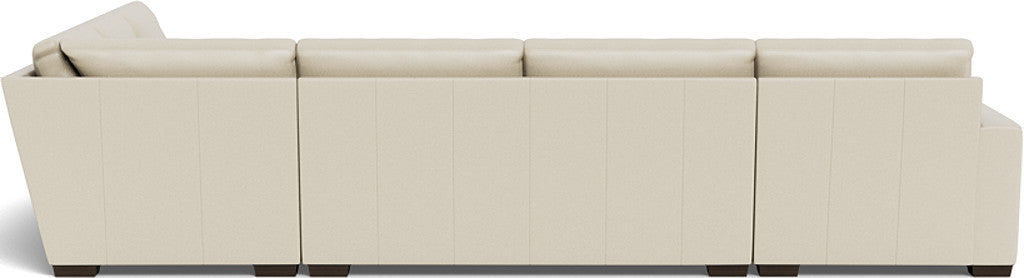 Mas Mesa 162" Deep Leather Corner Sectionals w. Left Chaise - Tribeca Cream