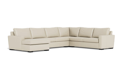 Mesa 156" Leather Corner Sectionals w. Left Chaise - Tribeca Cream