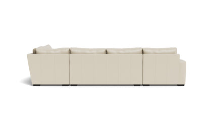 Mesa 156" Leather Corner Sectionals w. Left Chaise - Tribeca Cream