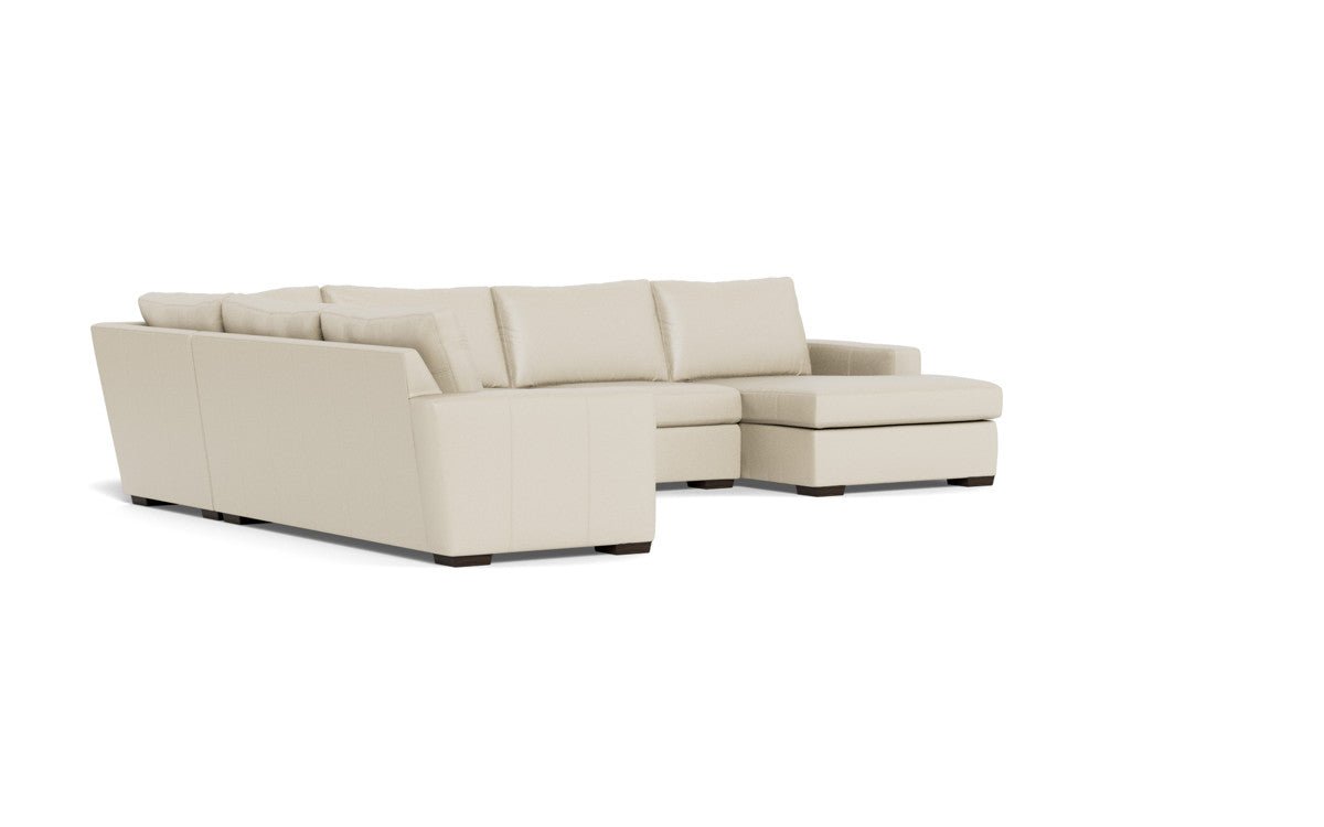 Mas Mesa 162" Deep Leather Corner Sectionals w. Right Chaise - Tribeca Cream
