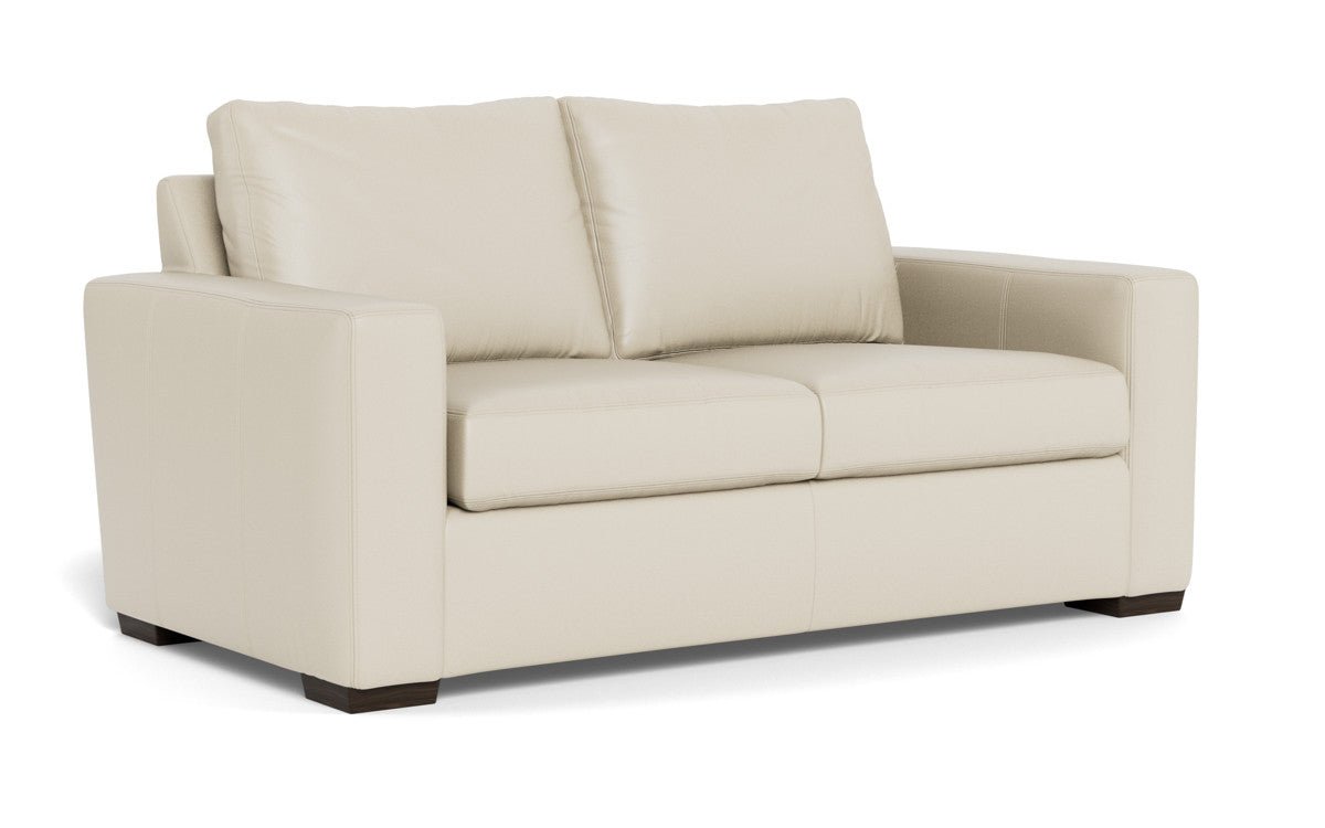 Mas Mesa 72" Deep Leather Loveseat - Tribeca Cream