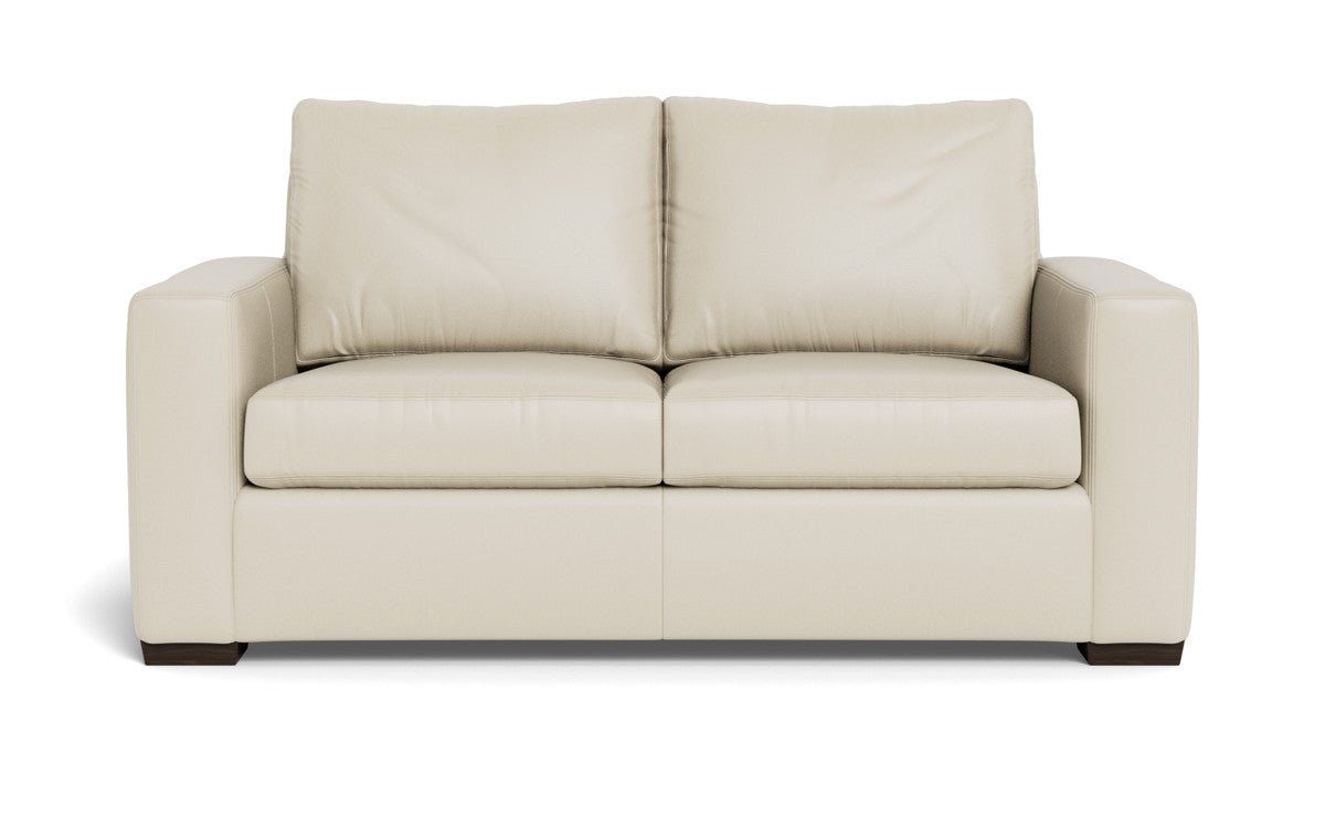 Mas Mesa 72" Deep Leather Loveseat - Tribeca Cream