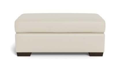Mas Mesa Leather Ottoman - Tribeca Cream